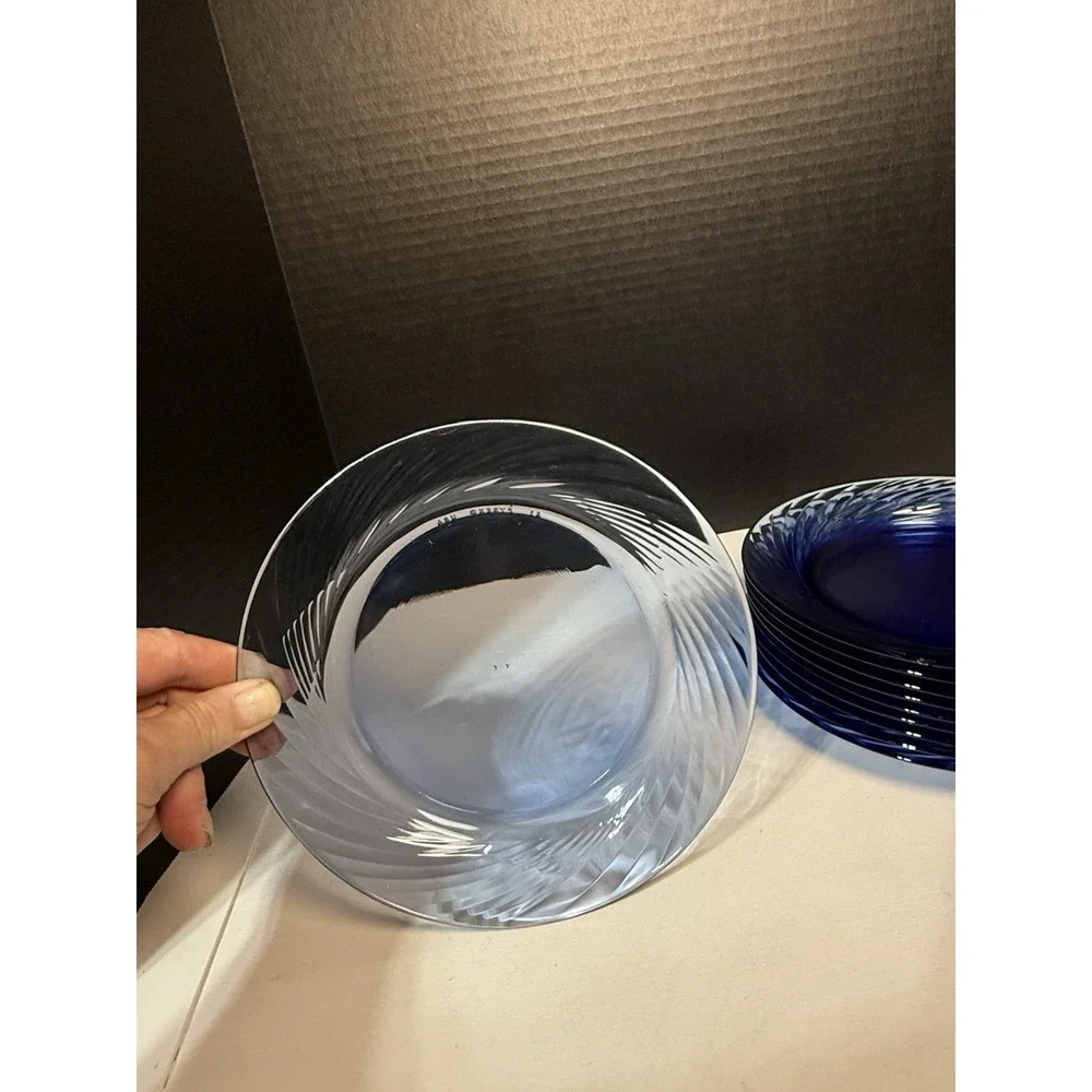 Pyrex FESTIVA Cobalt Blue  Salad/Dessert Plates - Set of 10 - Picture 2 of 5